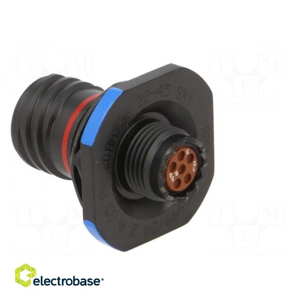 Connector: military | socket | male | PIN: 6 | size 9 | aluminium alloy image 4
