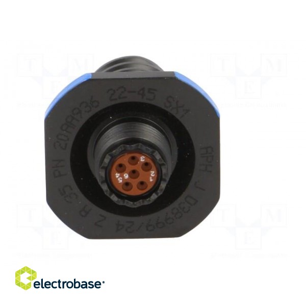Connector: military | socket | male | PIN: 6 | size 9 | aluminium alloy image 5