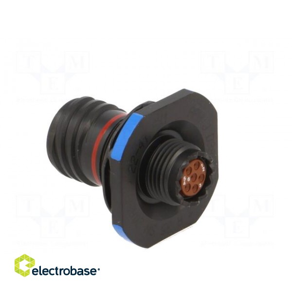 Connector: military | socket | female | PIN: 6 | size 9 | black | crimped paveikslėlis 4
