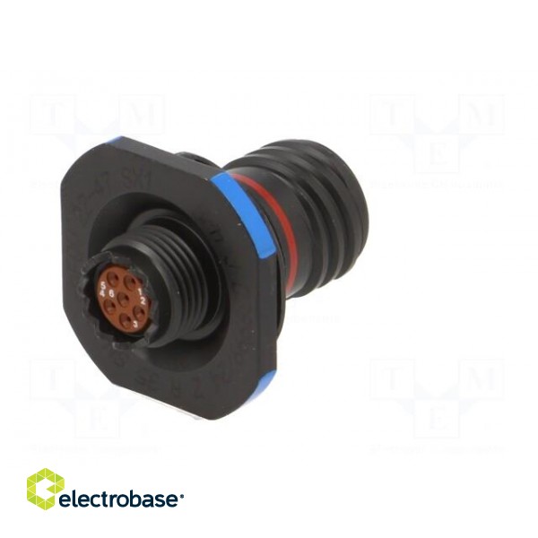 Connector: military | socket | female | PIN: 6 | size 9 | black | crimped paveikslėlis 6