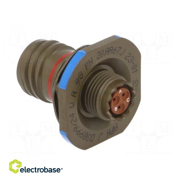 Connector: military | socket | male | PIN: 3 | size 9 | aluminium alloy image 4