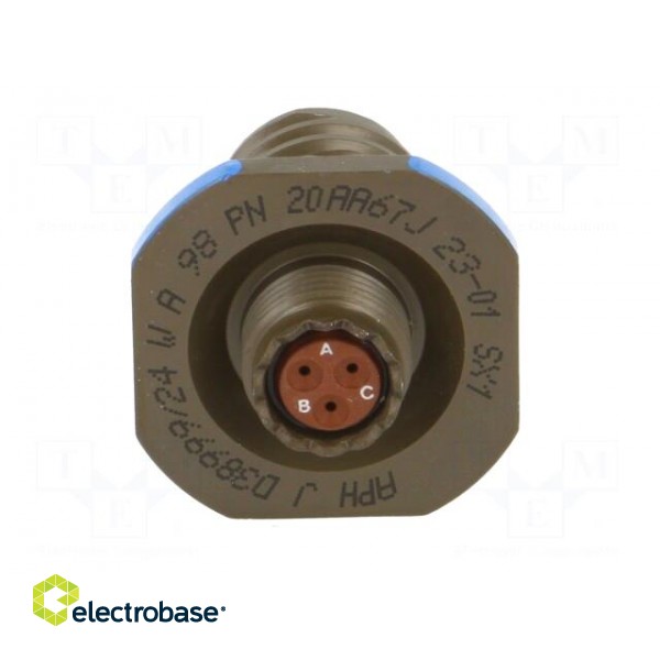 Connector: military | socket | male | PIN: 3 | size 9 | aluminium alloy фото 5
