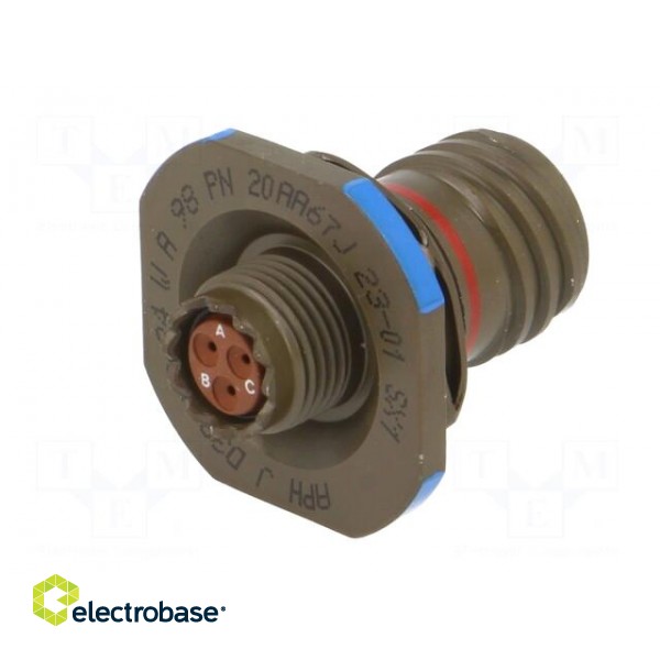 Connector: military | socket | male | PIN: 3 | size 9 | aluminium alloy image 6