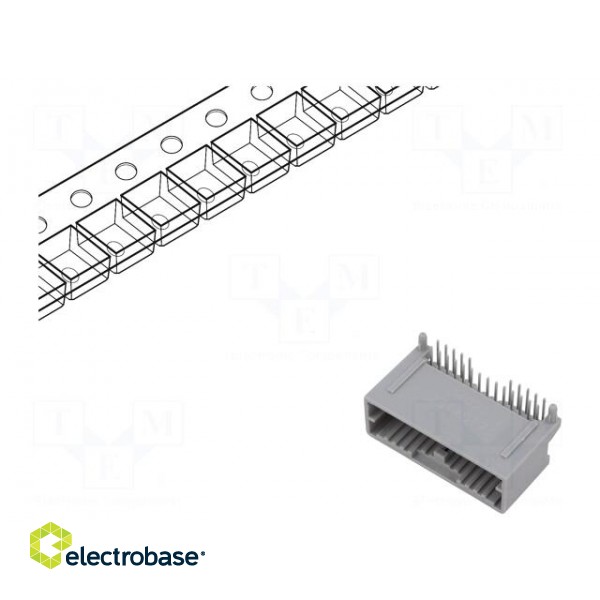 Connector: automotive | Mini50 | socket | male | PIN: 24 | tinned | THT image 1