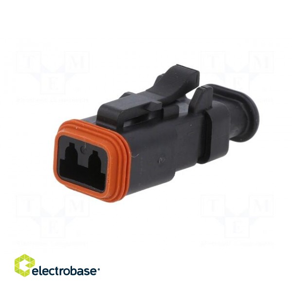 Connector: wire-wire | AT | female | plug | for cable | PIN: 2 | black фото 2