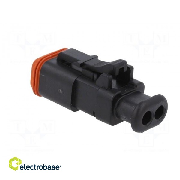 Connector: wire-wire | AT | female | plug | for cable | PIN: 2 | black image 4