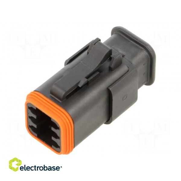 Connector: wire-wire | AT | female | plug | for cable | PIN: 6 | black paveikslėlis 1