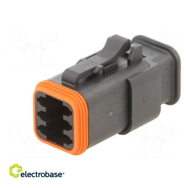 Connector: wire-wire | AT | female | plug | for cable | PIN: 6 | black paveikslėlis 2