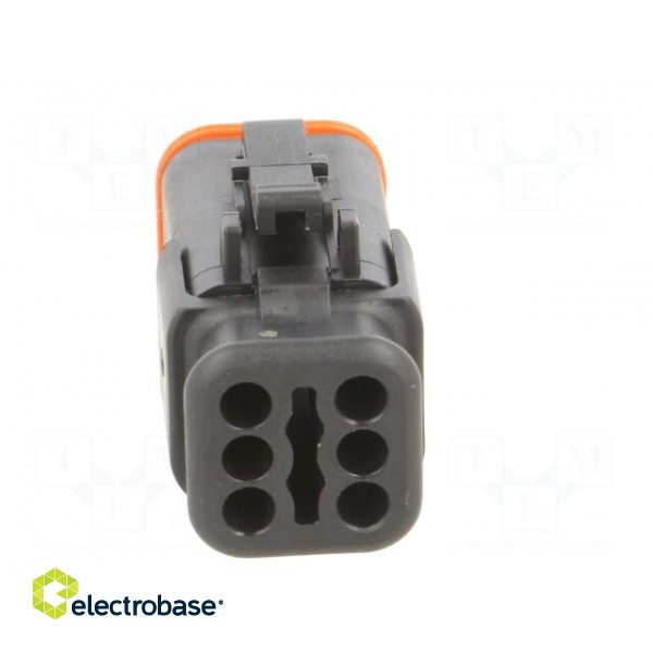 Connector: wire-wire | AT | female | plug | for cable | PIN: 6 | black paveikslėlis 5