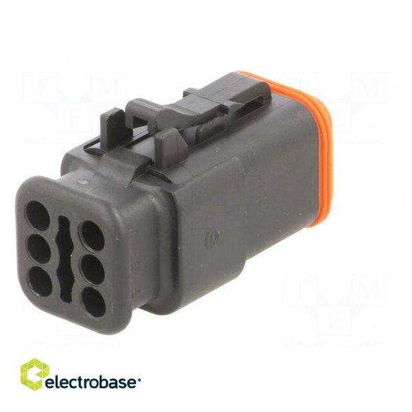 Connector: wire-wire | AT | female | plug | for cable | PIN: 6 | black paveikslėlis 6