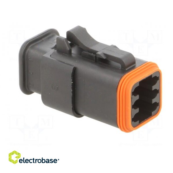 Connector: wire-wire | AT | female | plug | for cable | PIN: 6 | black paveikslėlis 8