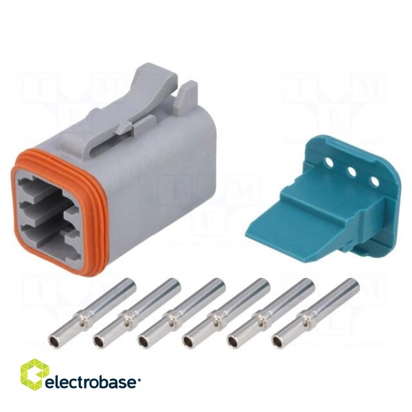 Connector: wire-wire | AT | female | plug | for cable | PIN: 6 | crimped image 1