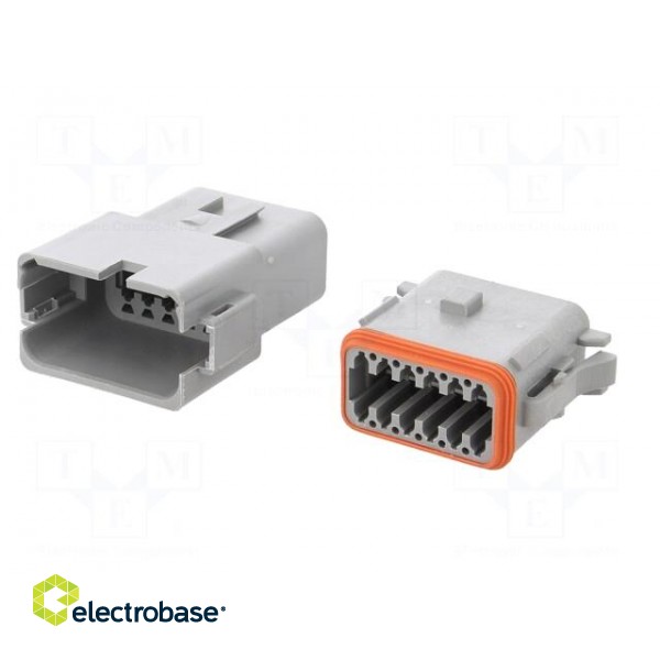 Connector: wire-wire | AT | male + female | plug | for cable | PIN: 12 image 2