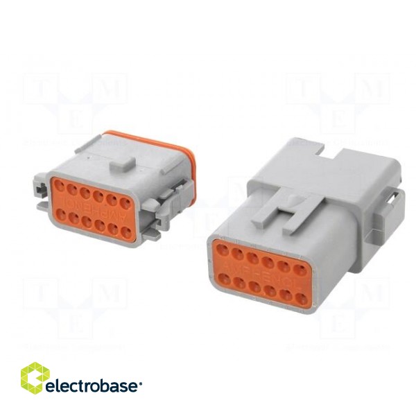 Connector: wire-wire | AT | male + female | plug | for cable | PIN: 12 image 6