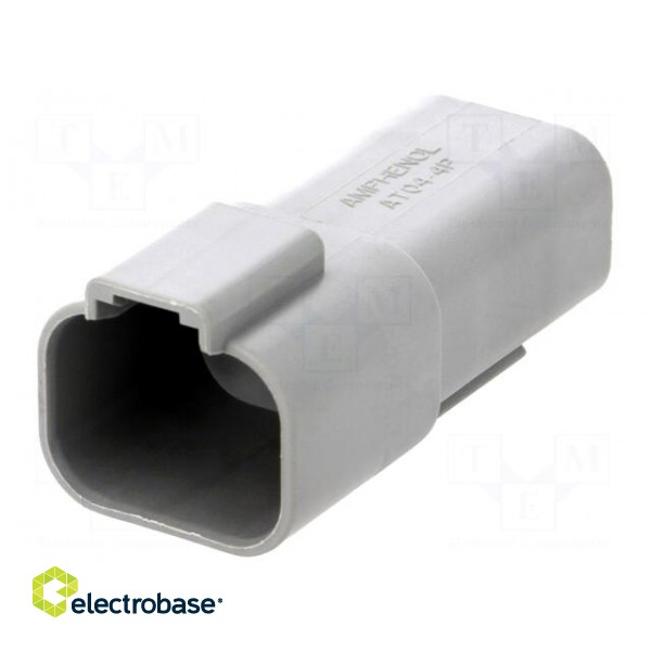 Connector: wire-wire | AT | plug | male | PIN: 4 | IP67 | Locking: latch image 1