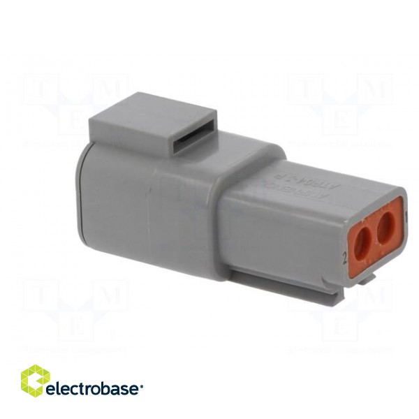 Connector: wire-wire | ATP | plug | male | PIN: 2 | Locking: latch | grey image 4