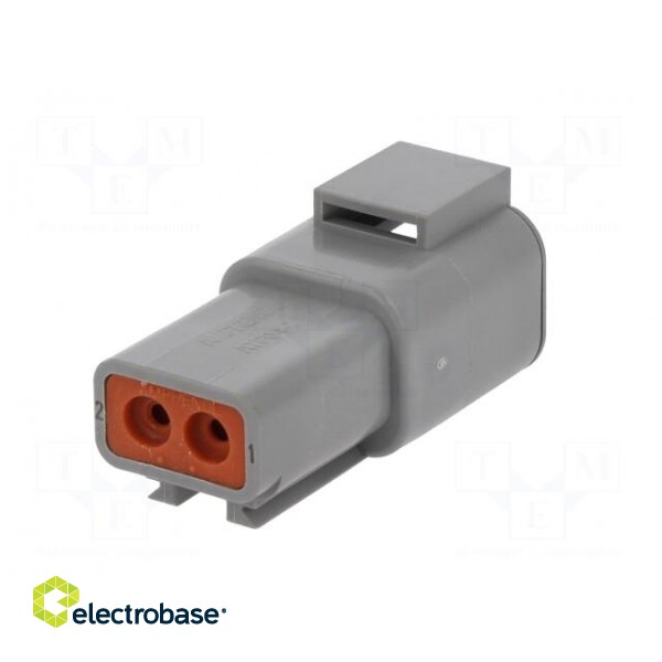 Connector: wire-wire | ATP | plug | male | PIN: 2 | Locking: latch | grey image 6