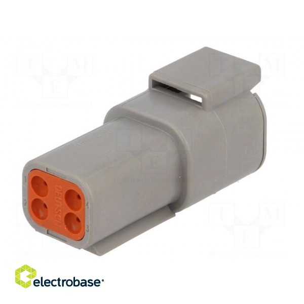 Connector: wire-wire | DTM | male | plug | for cable | PIN: 4 | crimped image 5