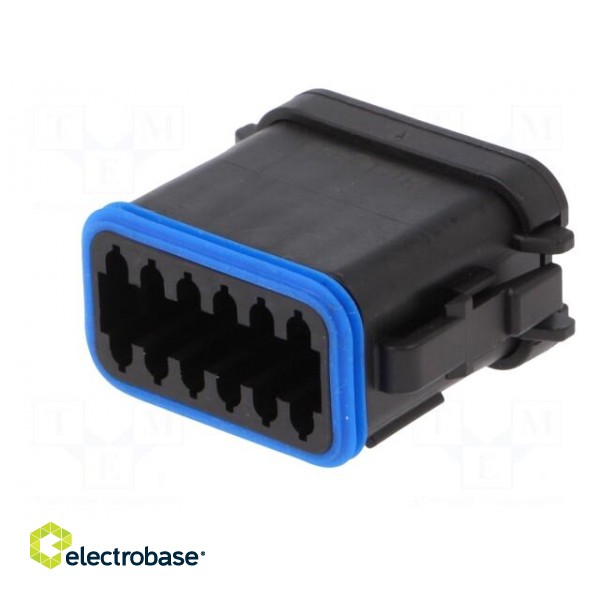 Connector: wire-wire | PX0 | female | plug | for cable | PIN: 12 | black paveikslėlis 2
