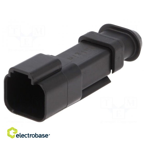 Connector: wire-wire | PX0 | male | plug | for cable | PIN: 2 | black | IP68 image 1