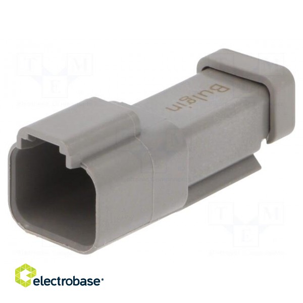 Connector: wire-wire | PX0 | male | plug | for cable | PIN: 2 | grey | IP68 image 1