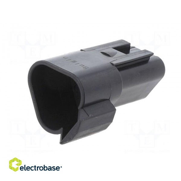 Connector: wire-wire | PX0 | male | plug | for cable | PIN: 3 | black | IP68 фото 2