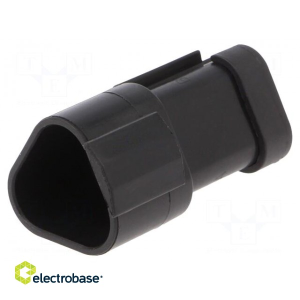 Connector: wire-wire | PX0 | male | plug | for cable | PIN: 3 | black | IP68 paveikslėlis 1
