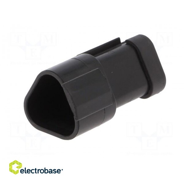 Connector: wire-wire | PX0 | male | plug | for cable | PIN: 3 | black | IP68 фото 2