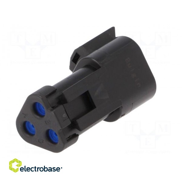 Connector: wire-wire | PX0 | male | plug | for cable | PIN: 3 | black | IP68 фото 6