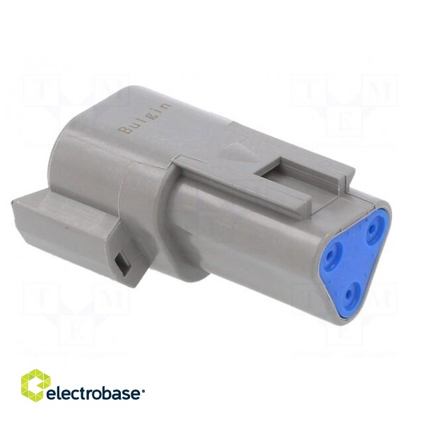 Connector: wire-wire | PX0 | male | plug | for cable | PIN: 3 | grey | IP68 paveikslėlis 4