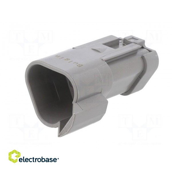 Connector: wire-wire | PX0 | male | plug | for cable | PIN: 3 | grey | IP68 image 2