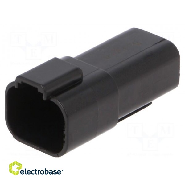 Connector: wire-wire | PX0 | male | plug | for cable | PIN: 4 | black | IP68 image 1