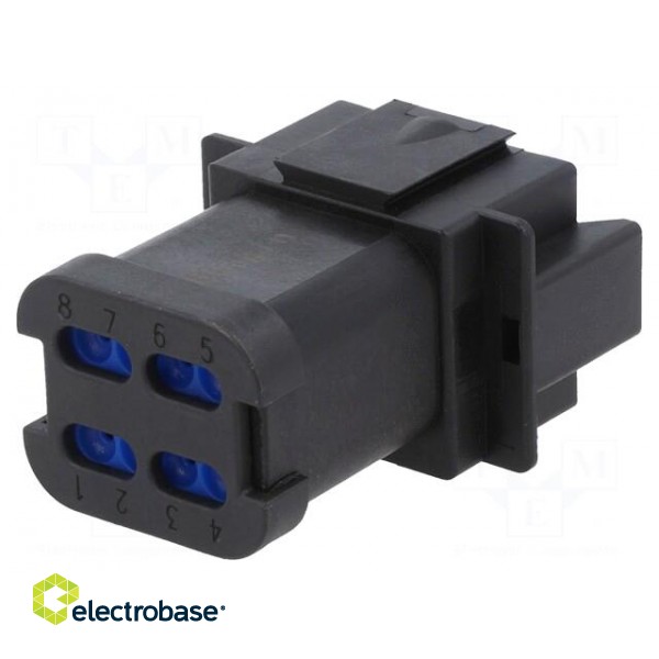 Connector: wire-wire | PX0 | male | plug | for cable | PIN: 8 | black | IP68 image 1