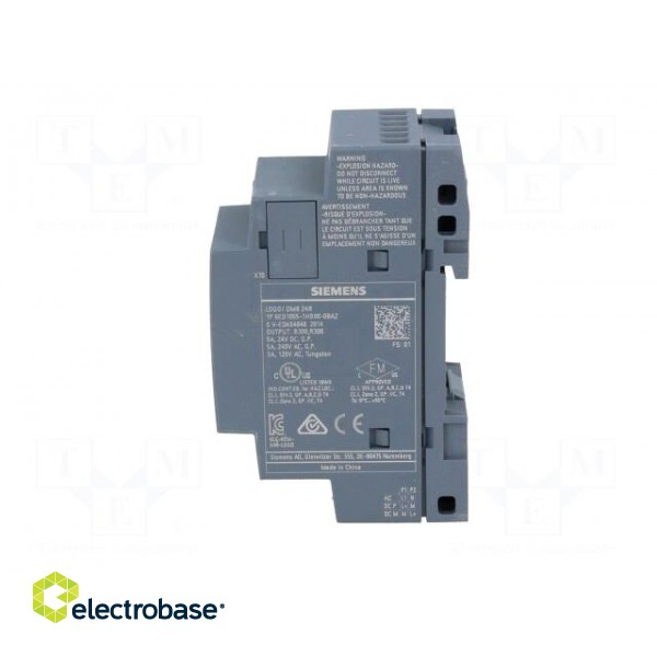 Module: extension | IN: 4 | OUT: 4 | OUT 1: relay | 5A | LOGO! 8 | 24VDC фото 3