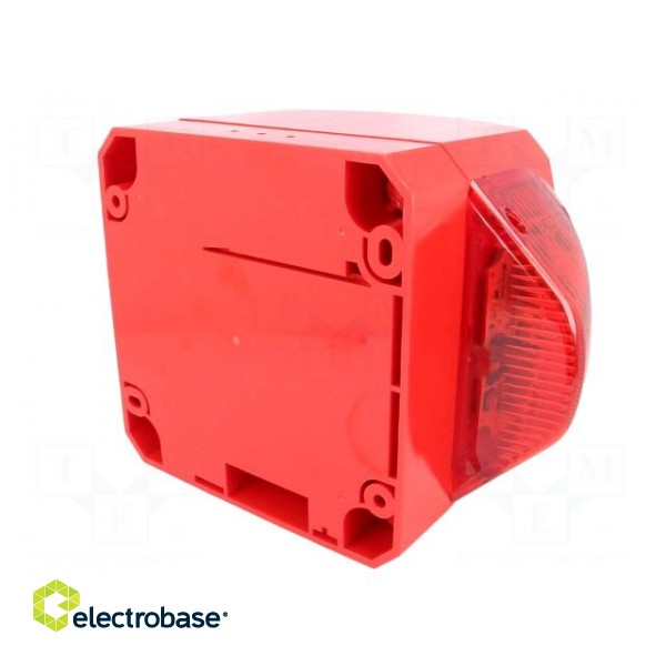 Signaller: lighting-sound | 24VDC | LED | red | IP66 | 116dB | Mat: ABS image 8