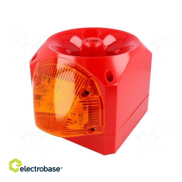 Signaller: lighting-sound | 10÷60VDC | siren,flashing light | red image 1