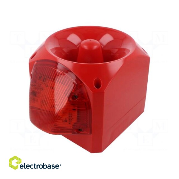 Signaller: lighting-sound | 10÷60VDC | siren,flashing light | red image 1