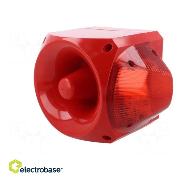 Signaller: lighting-sound | 10÷60VDC | siren,flashing light | red фото 2