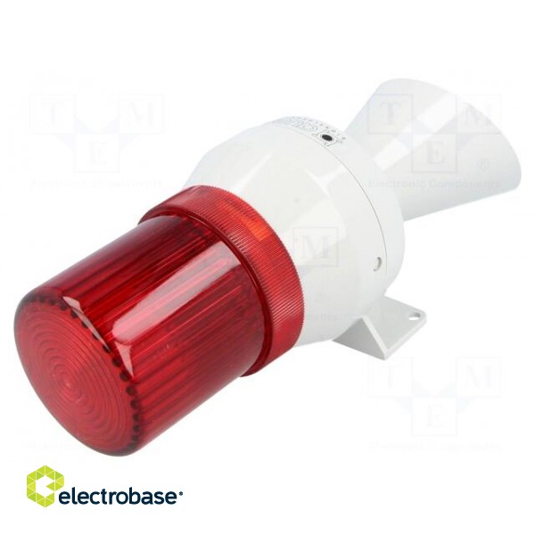 Signaller: lighting-sound | 230÷240VAC | bulb BA15D | red | IP43 image 1