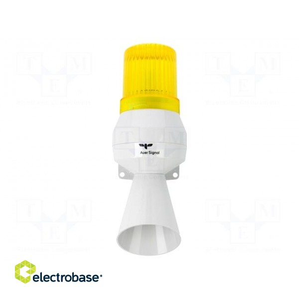 Signaller: lighting-sound | 230÷240VAC | bulb BA15D | yellow | IP43 фото 1