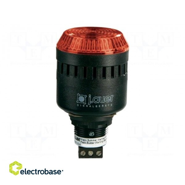 Signaller: lighting-sound | 230÷240VAC | LED | red | IP65 | Ø45x83mm