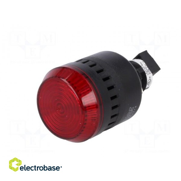 Signaller: lighting-sound | 24VAC | 24VDC | LED | red | IP65 | Ø45x83mm paveikslėlis 2