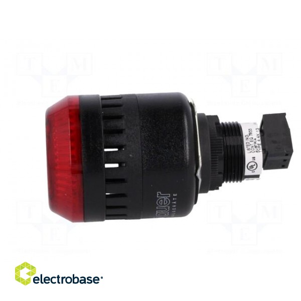 Signaller: lighting-sound | 24VAC | 24VDC | LED | red | IP65 | Ø45x83mm image 3