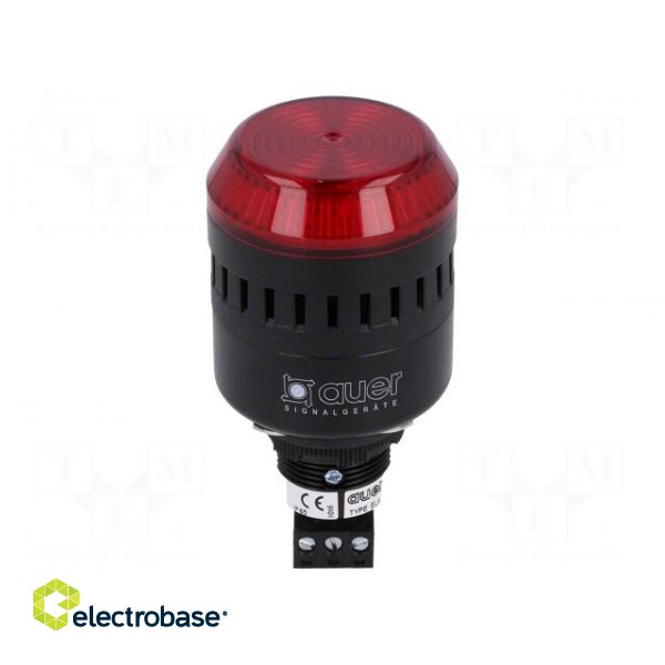 Signaller: lighting-sound | 24VAC | 24VDC | LED | red | IP65 | Ø45x83mm image 1