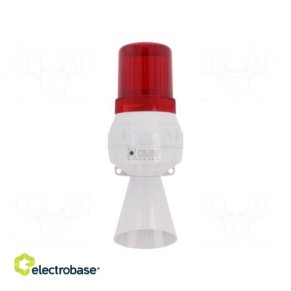 Signaller: lighting-sound | 24VDC | bulb BA15D | red | IP43 | Ø75x213mm фото 1