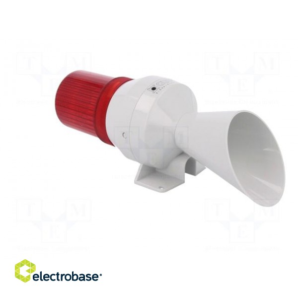 Signaller: lighting-sound | 24VDC | bulb BA15D | red | IP43 | Ø75x213mm фото 4
