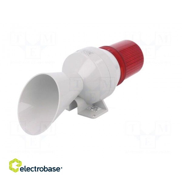 Signaller: lighting-sound | 24VDC | bulb BA15D | red | IP43 | Ø75x213mm фото 6