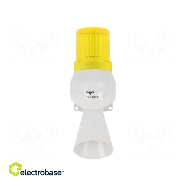 Signaller: lighting-sound | 24VDC | bulb BA15D | yellow | IP43 фото 1