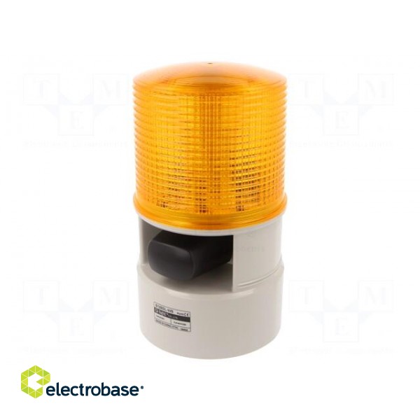Signaller: lighting-sound | 24VDC | LED | amber | IP54 | Ø119x215mm image 1