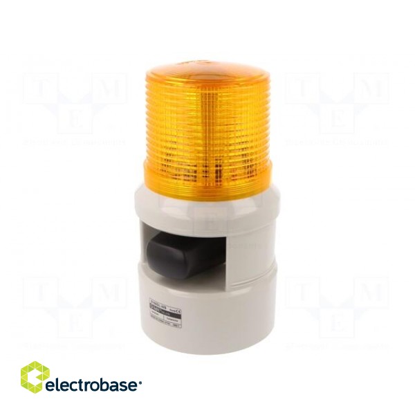 Signaller: lighting-sound | 24VDC | LED | amber | IP54 | Ø119x226mm фото 1